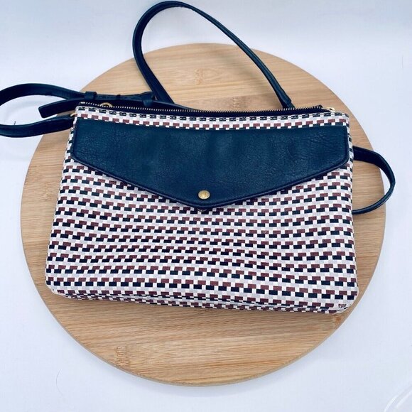 Fossil Messenger Bag Womens Medium Multicolor Leather Crossbody Purse - Picture 2 of 16